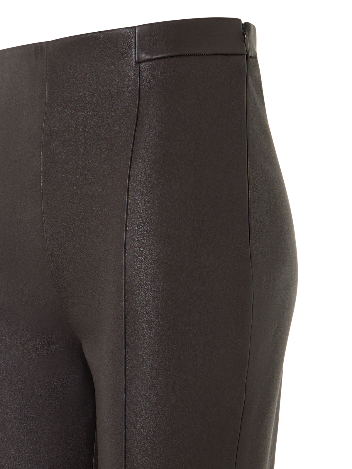 Designer Slim Leg Pants in Stretch Leather - brown