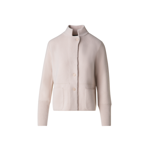 Stand Up Collar Cardigan in Cashmere