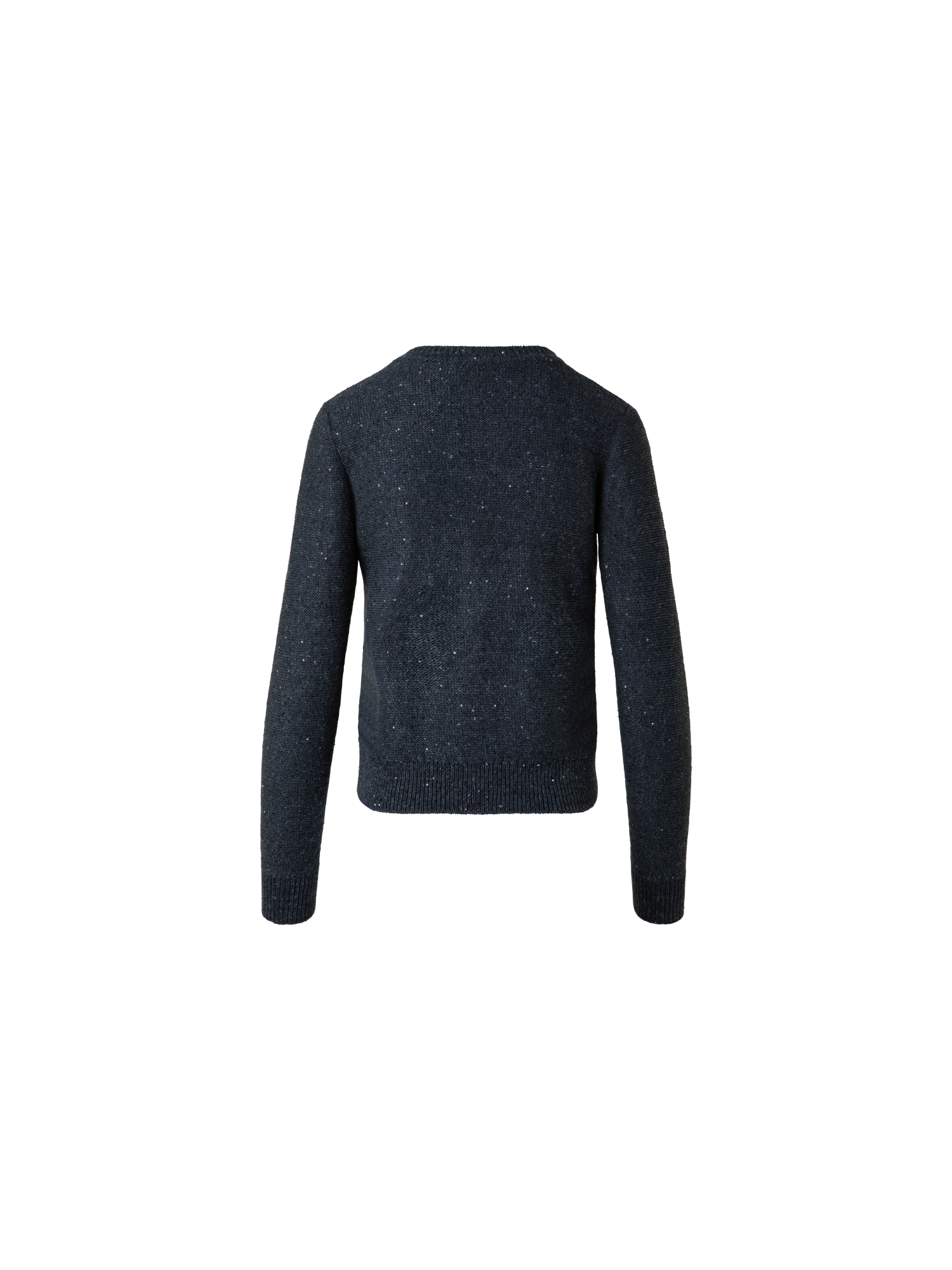 Designer Knit Sweater in Linen Cotton with Micro Sequins - grey