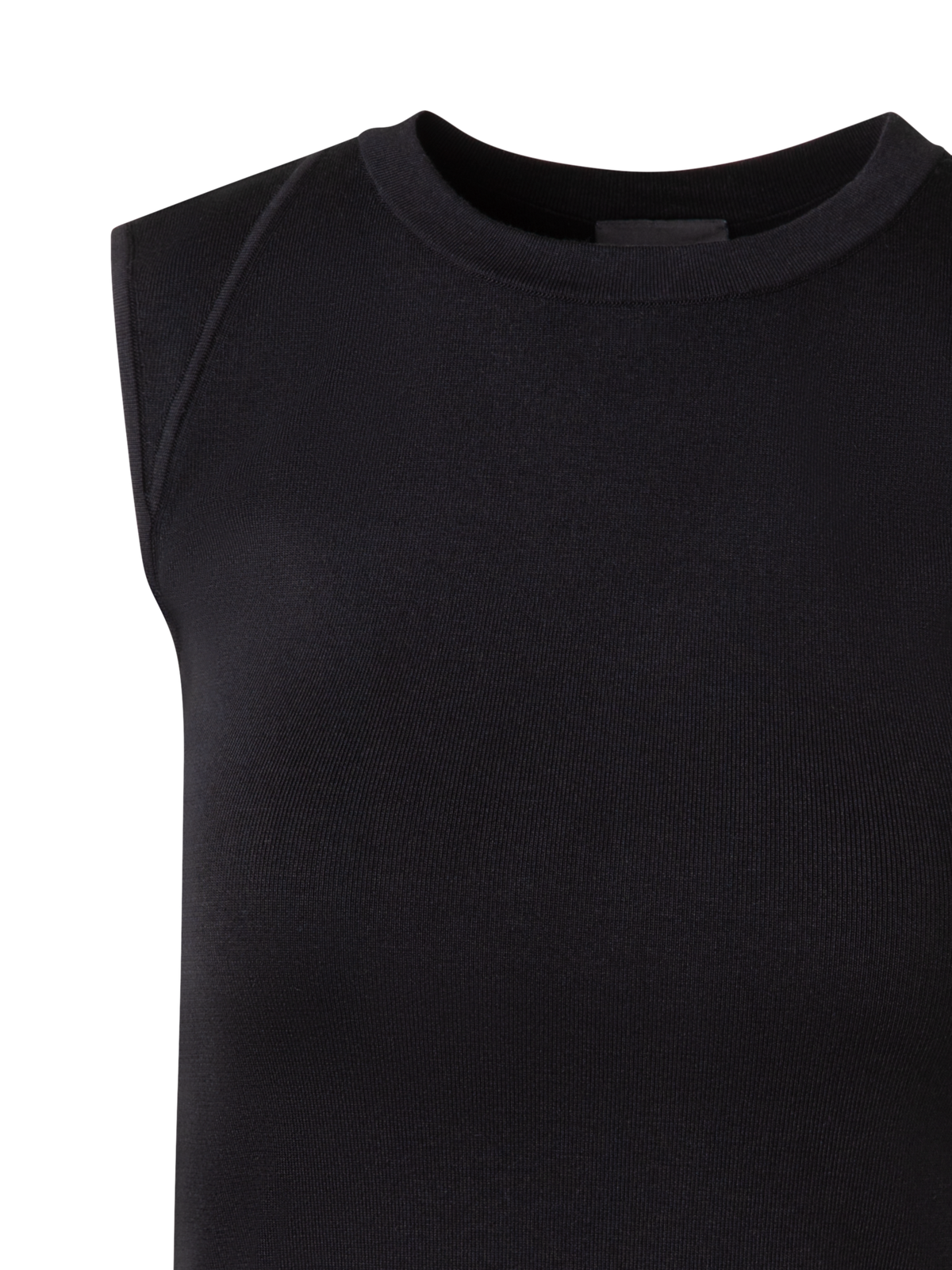 Designer Sleeveless Knit Top in Silk Stretch - black