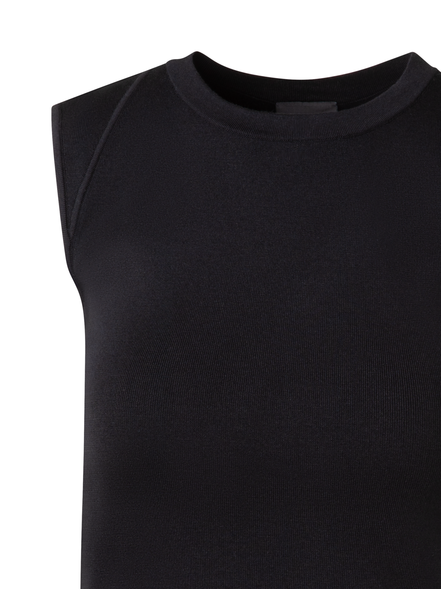 Designer Sleeveless Knit Top in Silk Stretch - black
