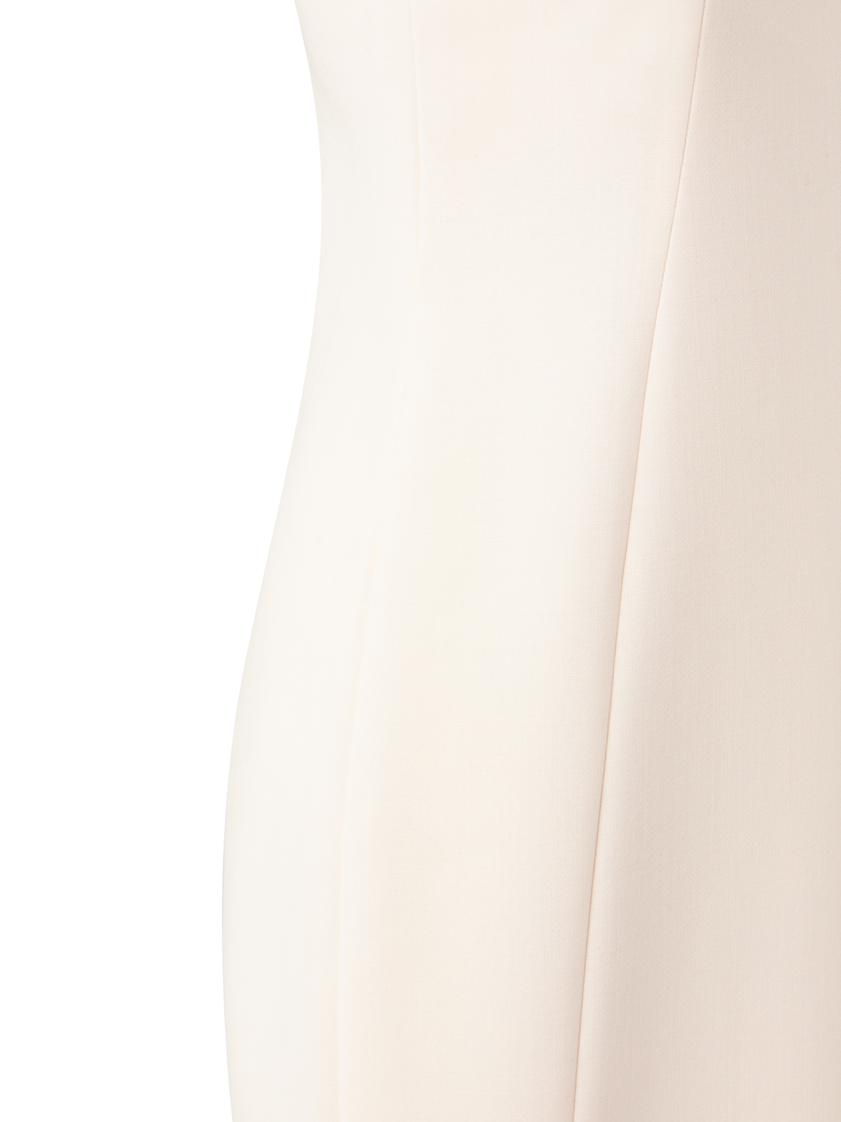 Designer Sleeveless V-Neck Wool Double-Face Sheath Dress - ecru - white