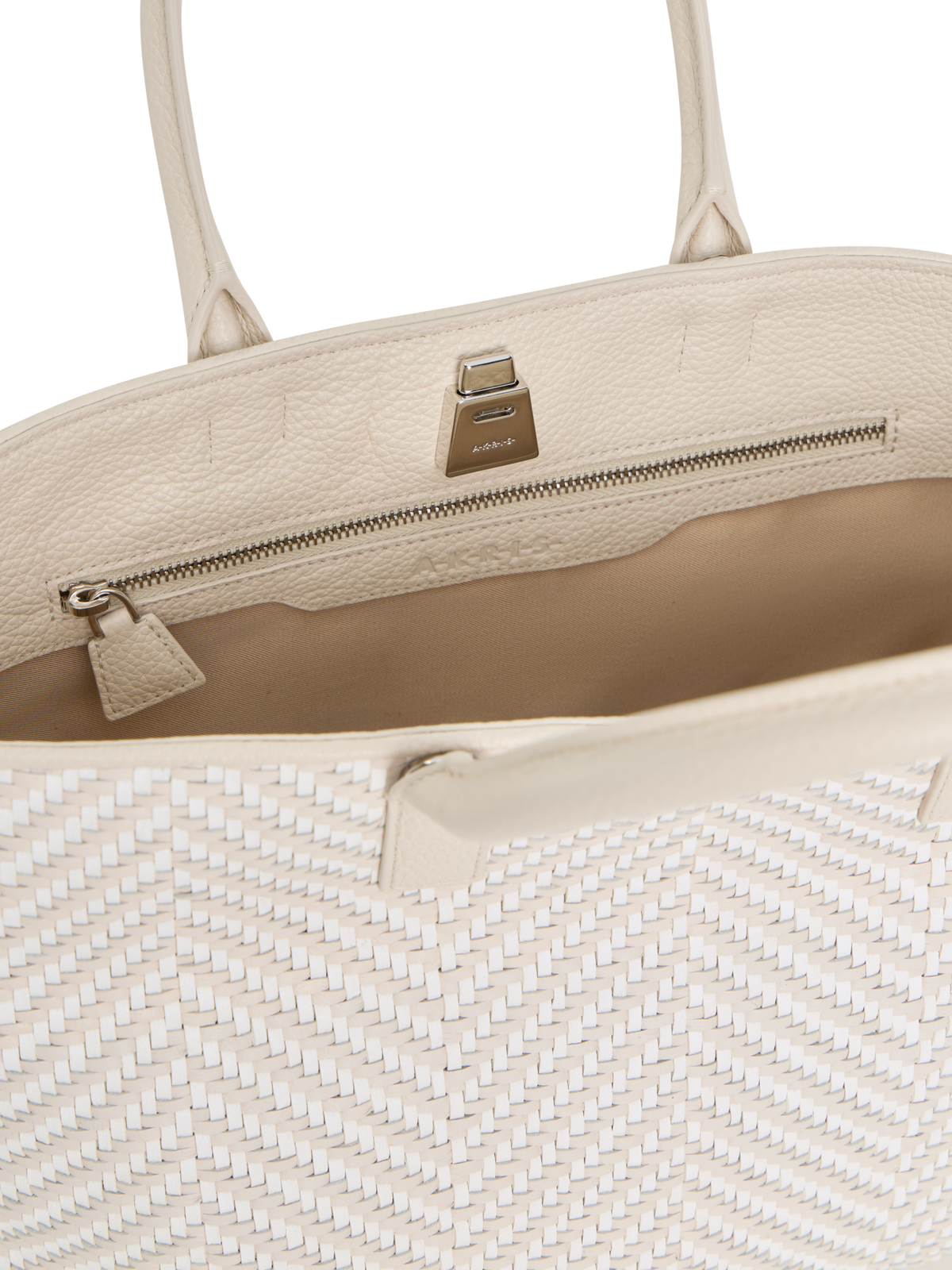 Designer Ai Small Top Handle Tote - beige - ecru
