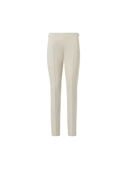 Designer Cotton Techno Stretch Slim Leg Pants - beige