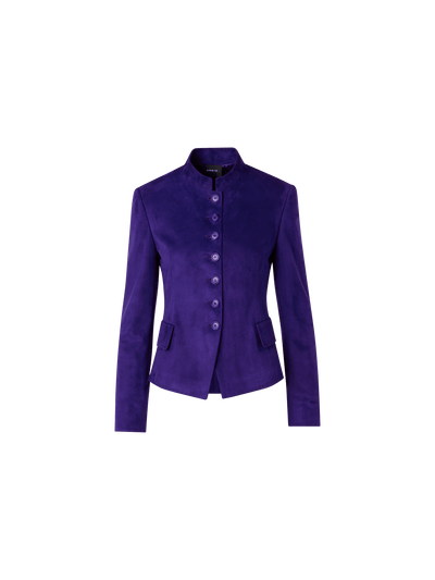 Designer Deva Short Jacket in Suede - purple