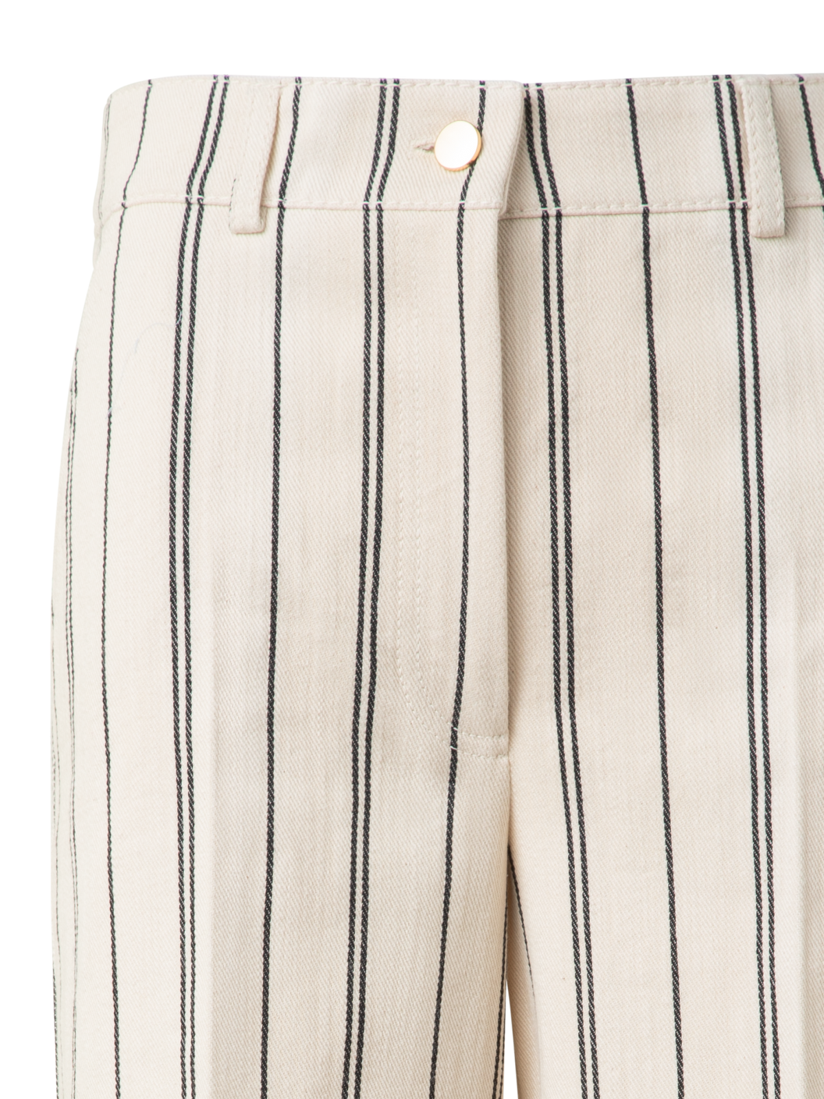 Designer Striped Light Cotton Culotte Pants - neutral - multicolor - ecru - white