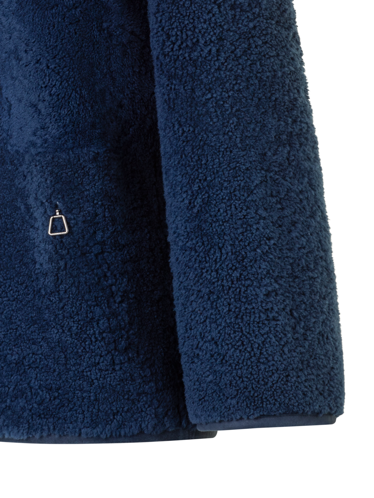 Designer Reversible Shearling Mock Neck Jacket - neutral - navy - blue