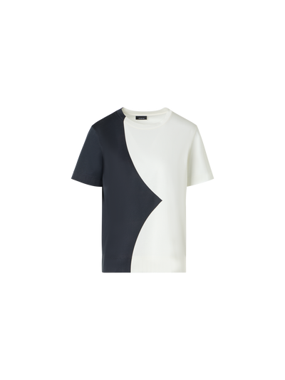 Designer Relaxed Cotton T-Shirt with Cloud Print - multicolor