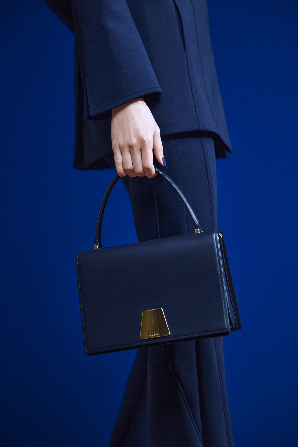 Designer Alice Medium Top Handle Bag - navy - blue - neutral #editorial