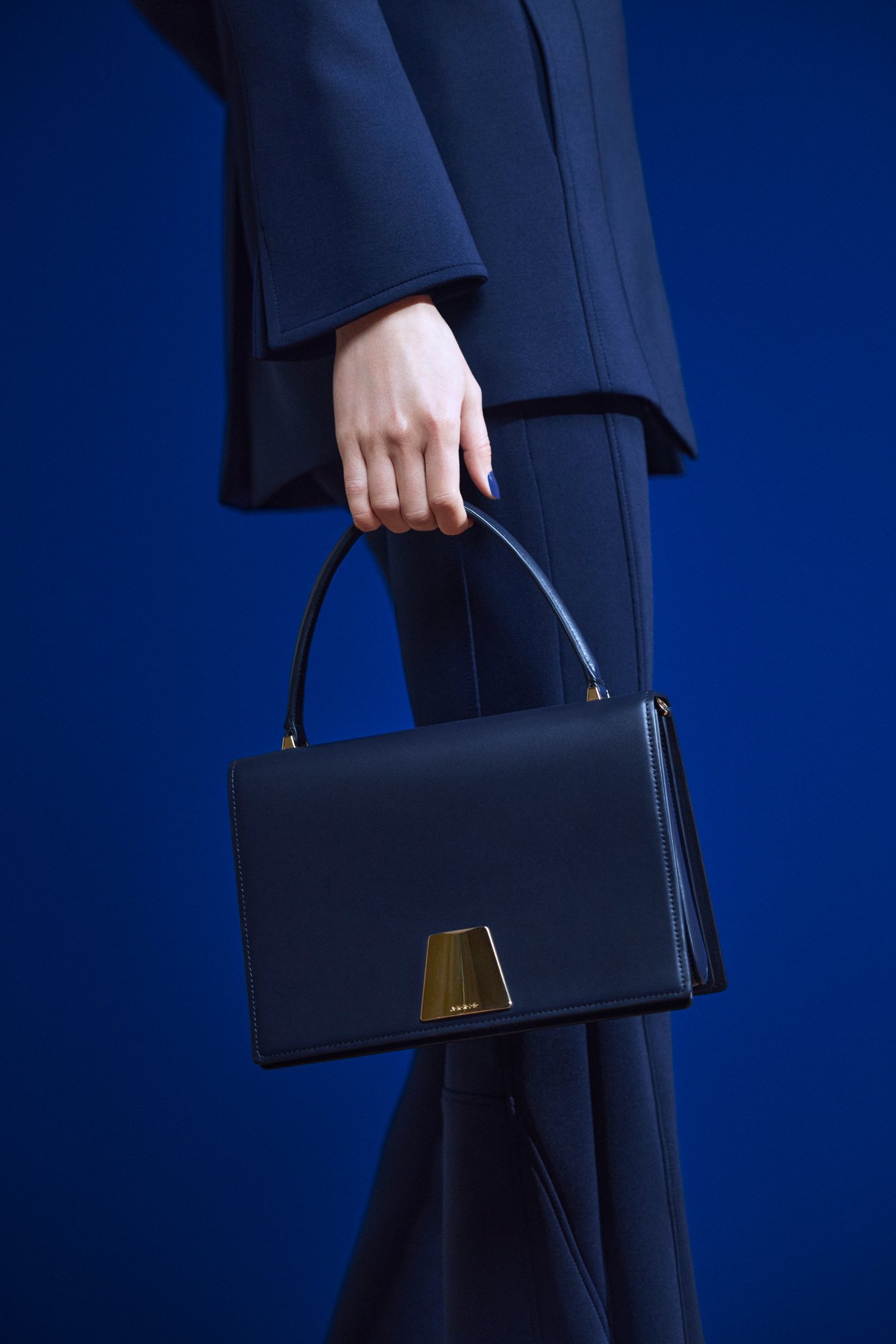 Designer Alice Medium Top Handle Bag - navy - blue - neutral 