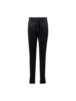 Designer Mike Drawstring Crinkled Satin Jogger Pants - black