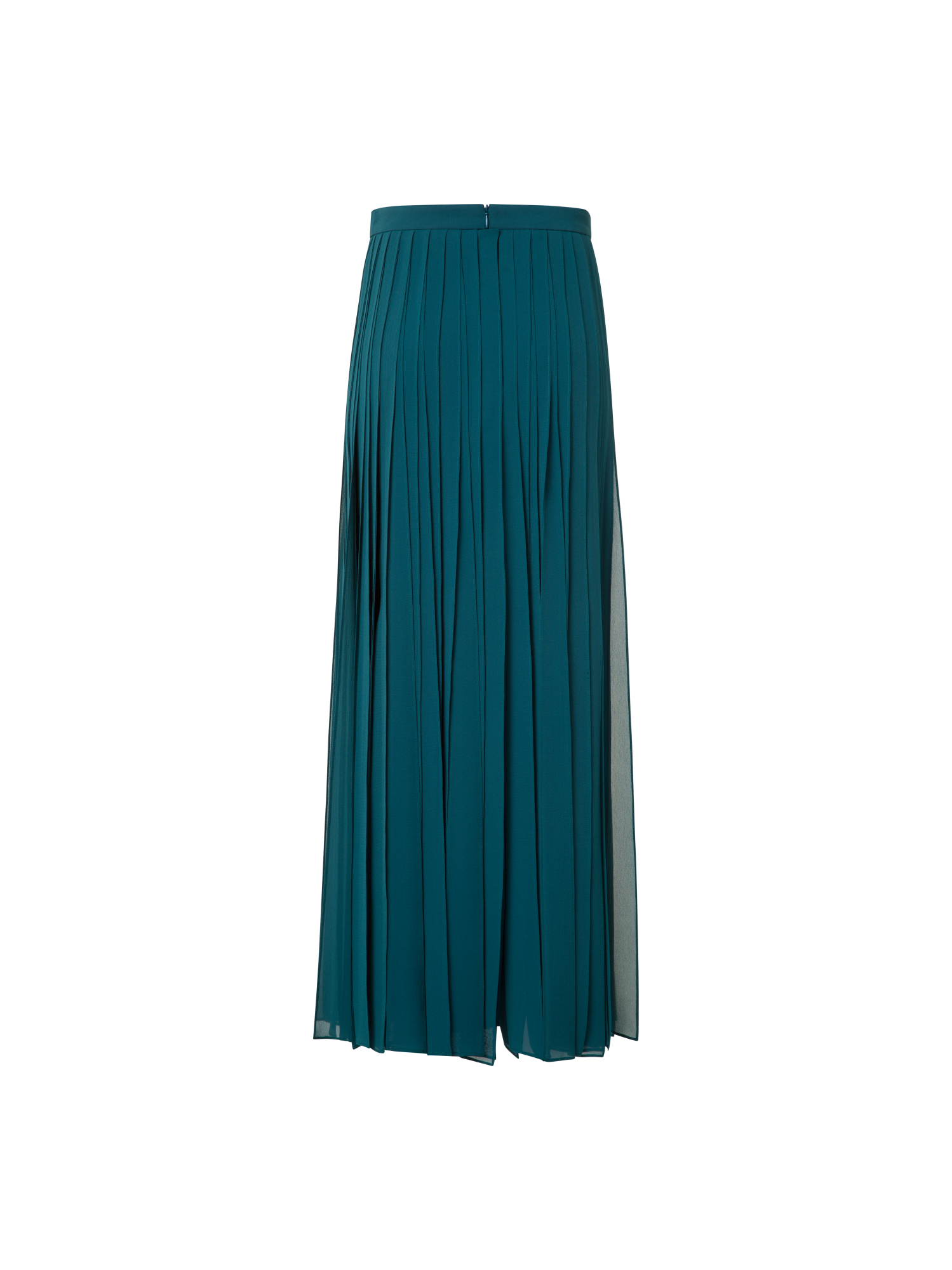 Designer Maxi Silk Skirt with Flowing Ribbons - green