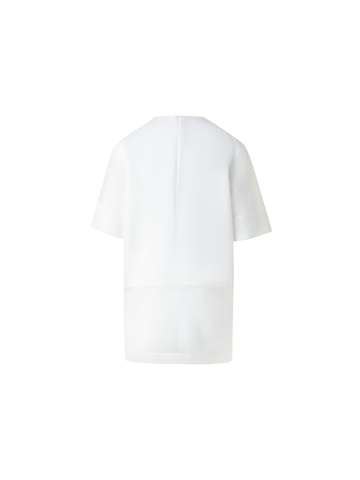 Designer Linen Tunic Blouse with Sheer Sleeves and Side - neutral - ecru - white