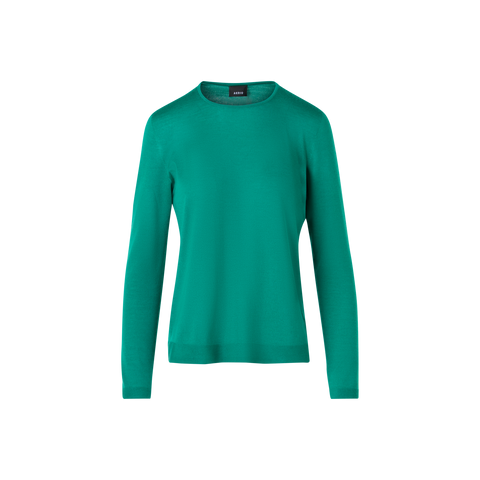 Langärmeliger Strickpullover aus Kaschmir-Seide