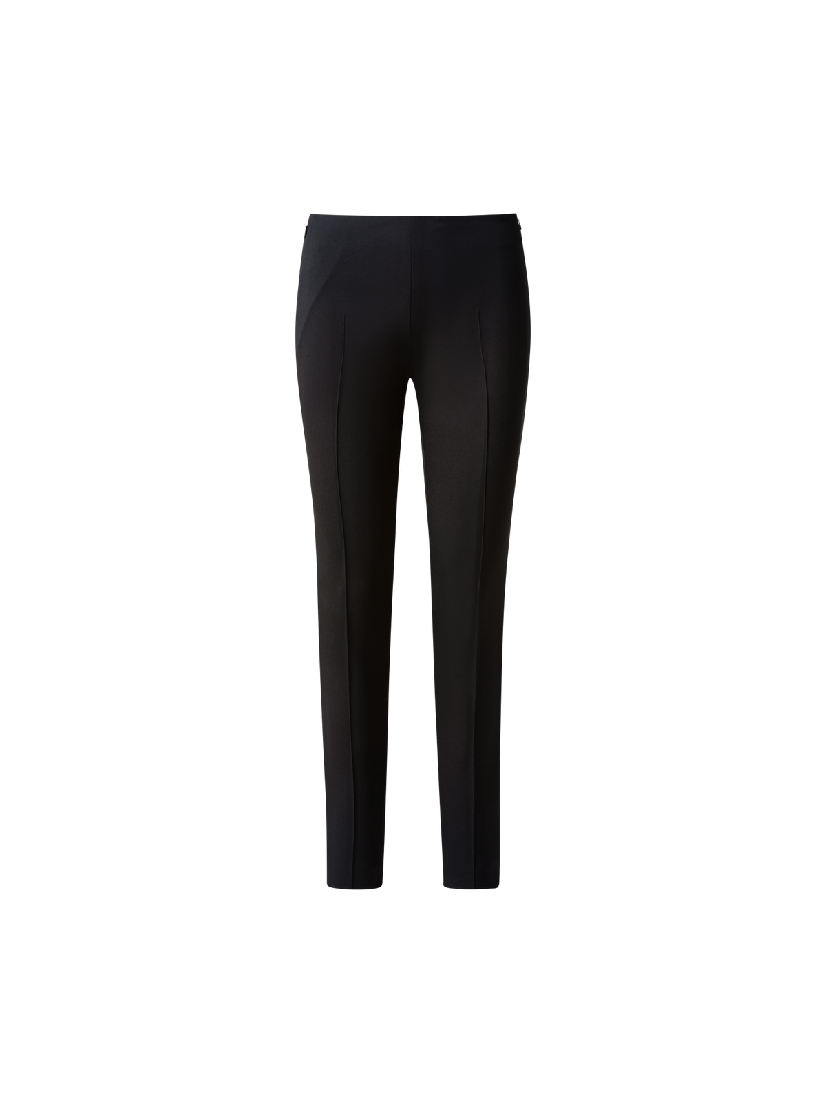 Designer Slim Silk Stretch Crêpe Pants - black