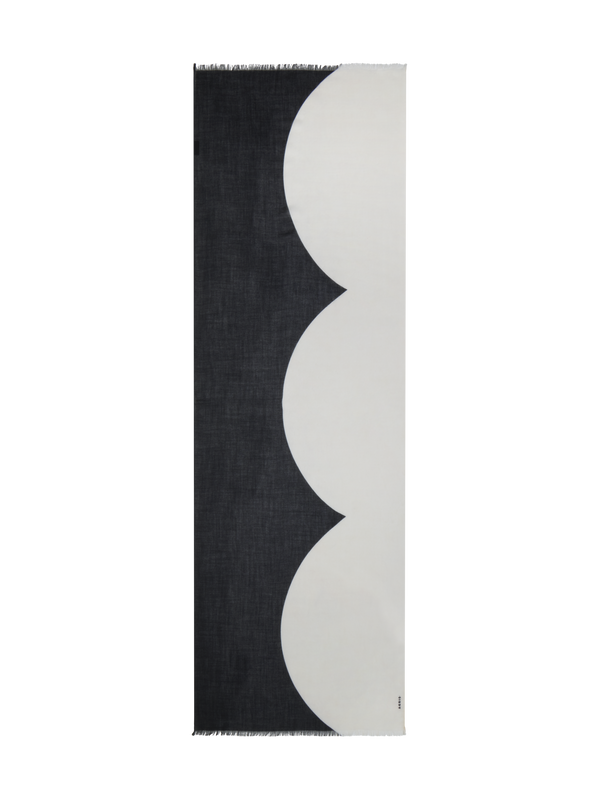 Designer Cashmere Scarf in Cloud Print - multicolor