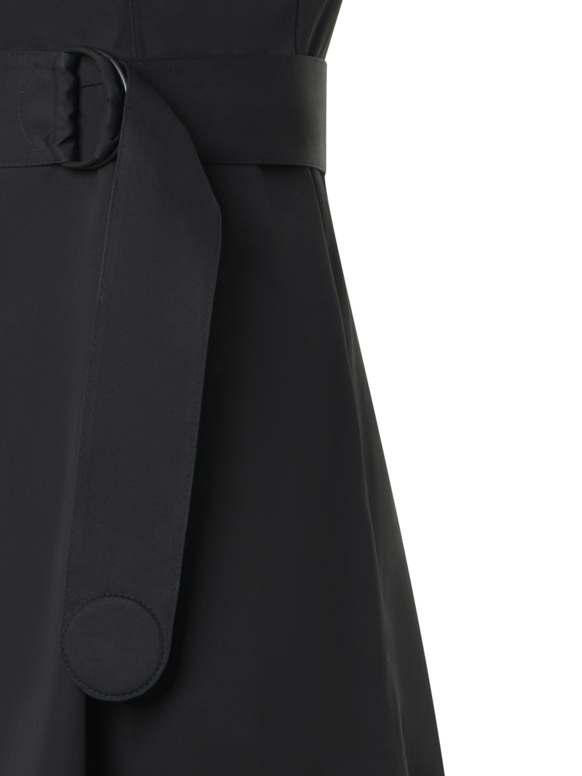 Designer Cotton Midi Dress with Eyelet Guipure - black