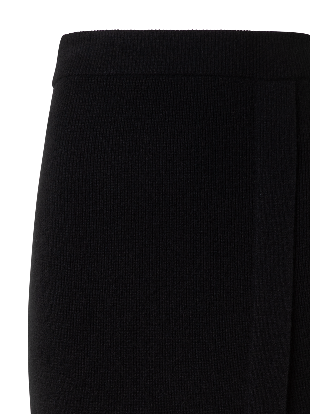 Designer Ribbed Cashmere Knit Skirt - black
