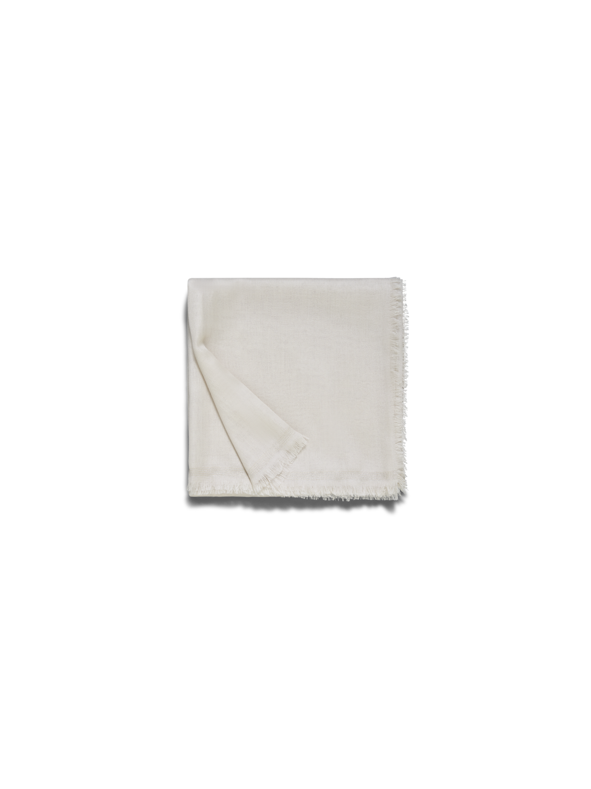 Designer Cashmere Silk Scarf with Lurex Frame - ecru