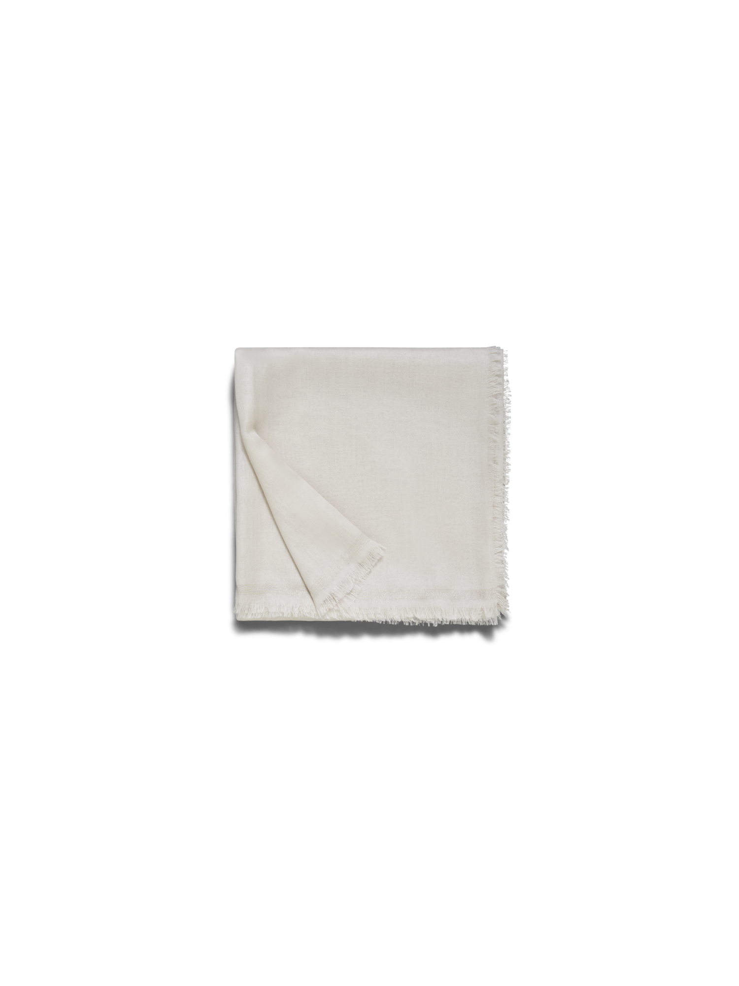 Designer Cashmere Silk Scarf with Lurex Frame - ecru