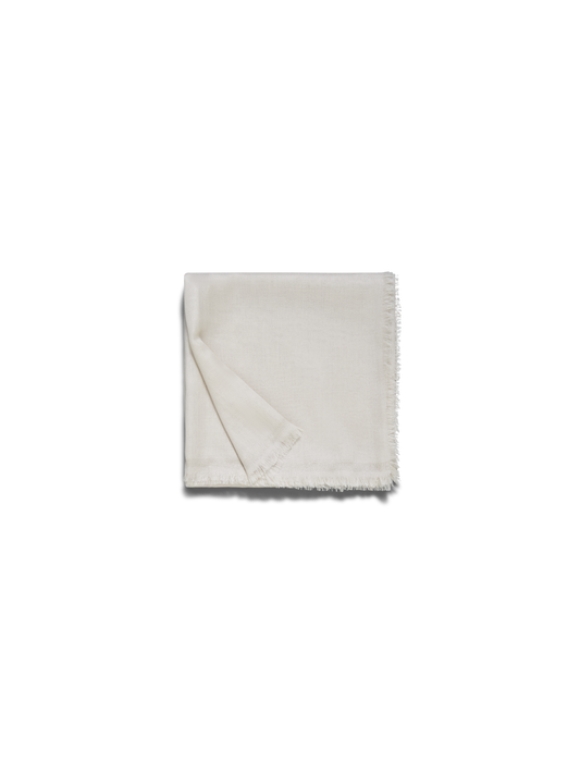 Designer Cashmere Silk Scarf with Lurex Frame - ecru