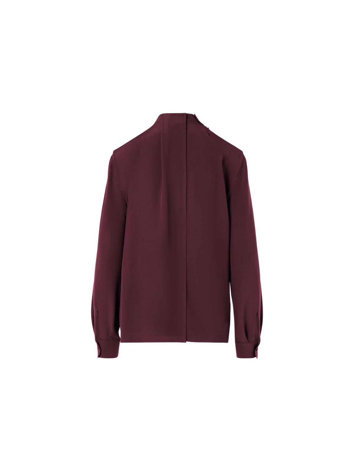Designer Silk Blouse with Asymmetric Overlayer - red
