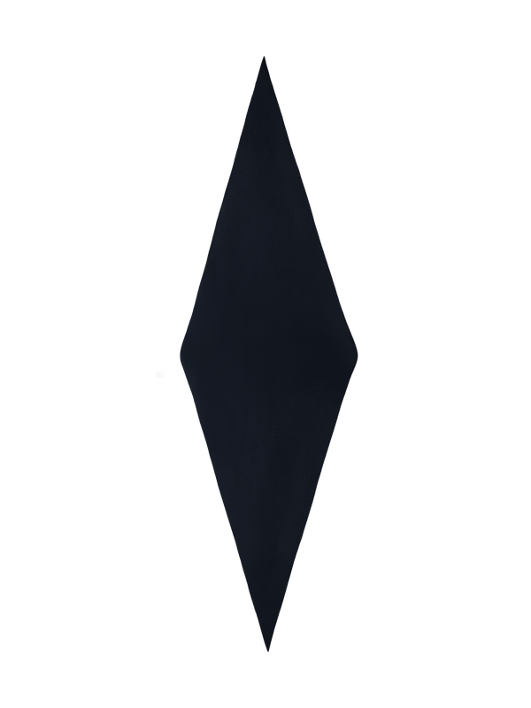 Designer Trapezoid Shaped Scarf from Cashmere Silk  - navy - blue