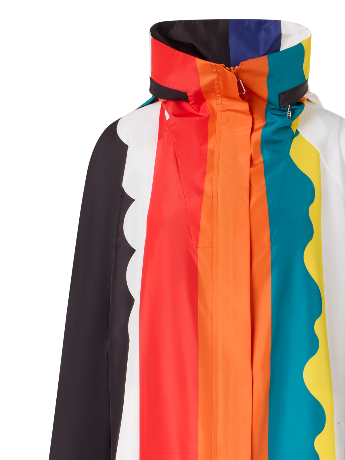 Designer Ivano Taffeta Maxi Coat with Paravent Print - multicolor