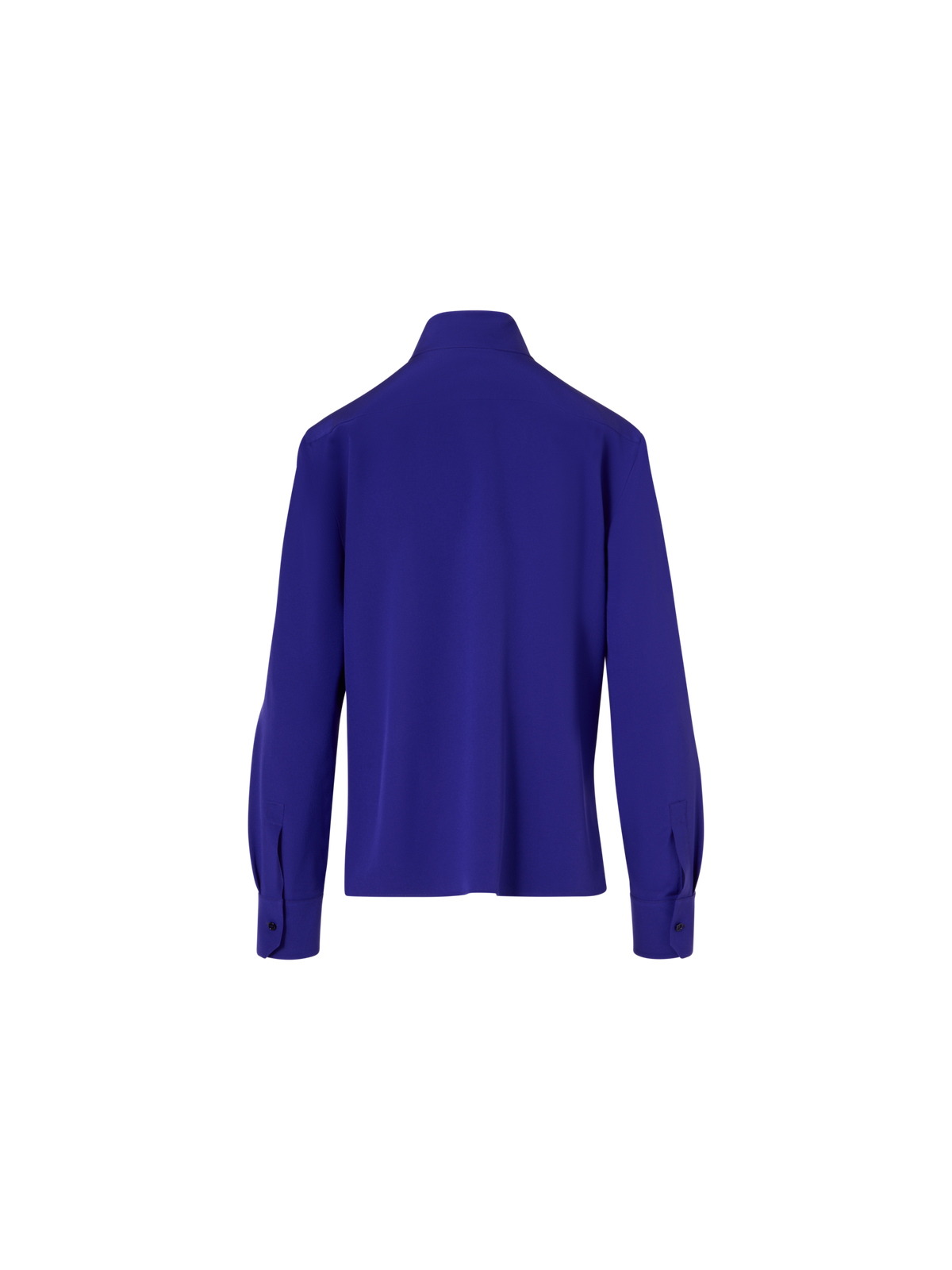 Designer Long-Sleeve Silk Crêpe Blouse - purple