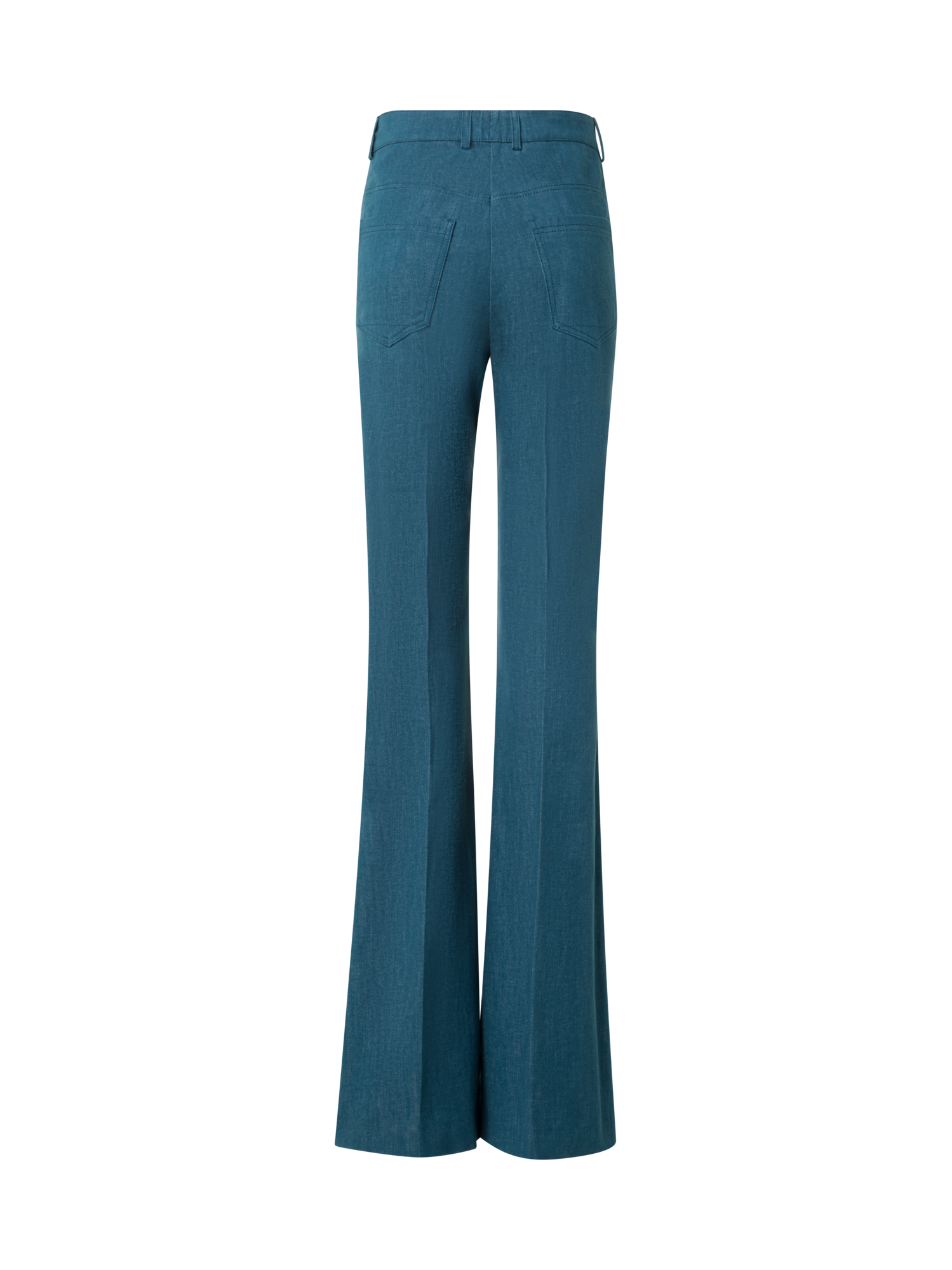 Designer Farid Bootcut Pants in Stretch-Cotton Denim - blue