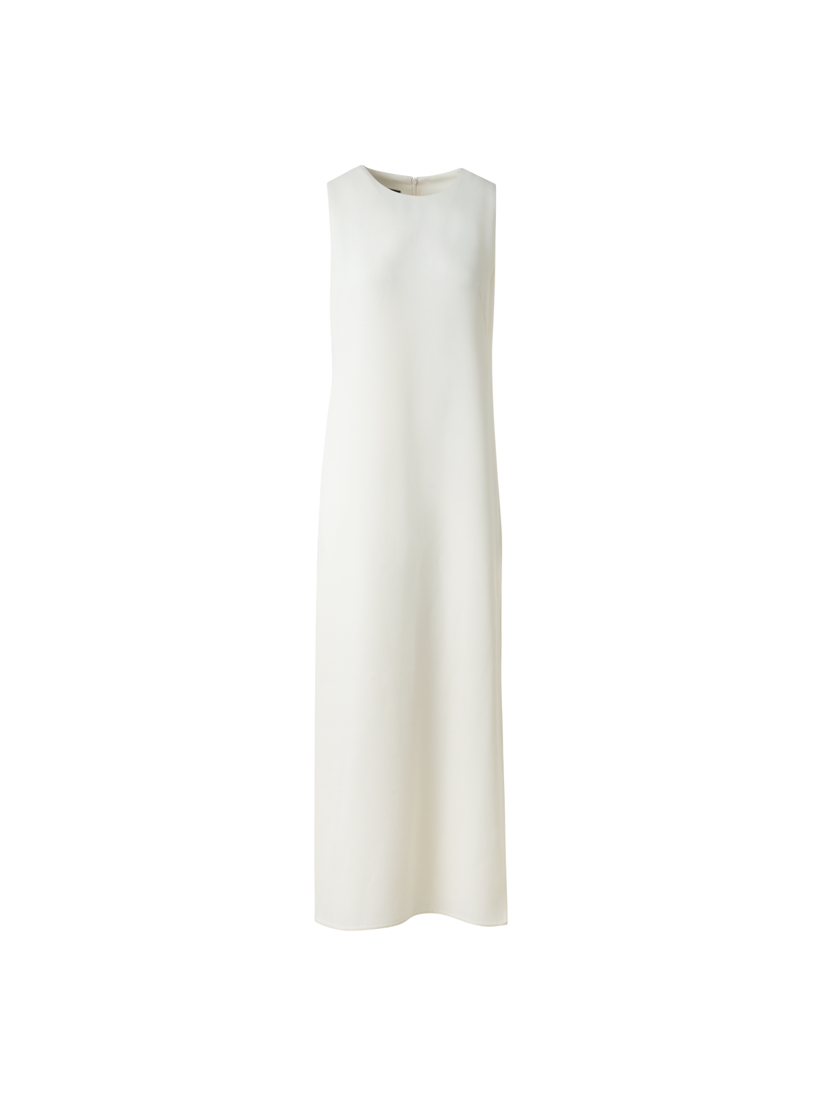 Designer Straight Midi Dress in Wool Double-Face - ecru - white