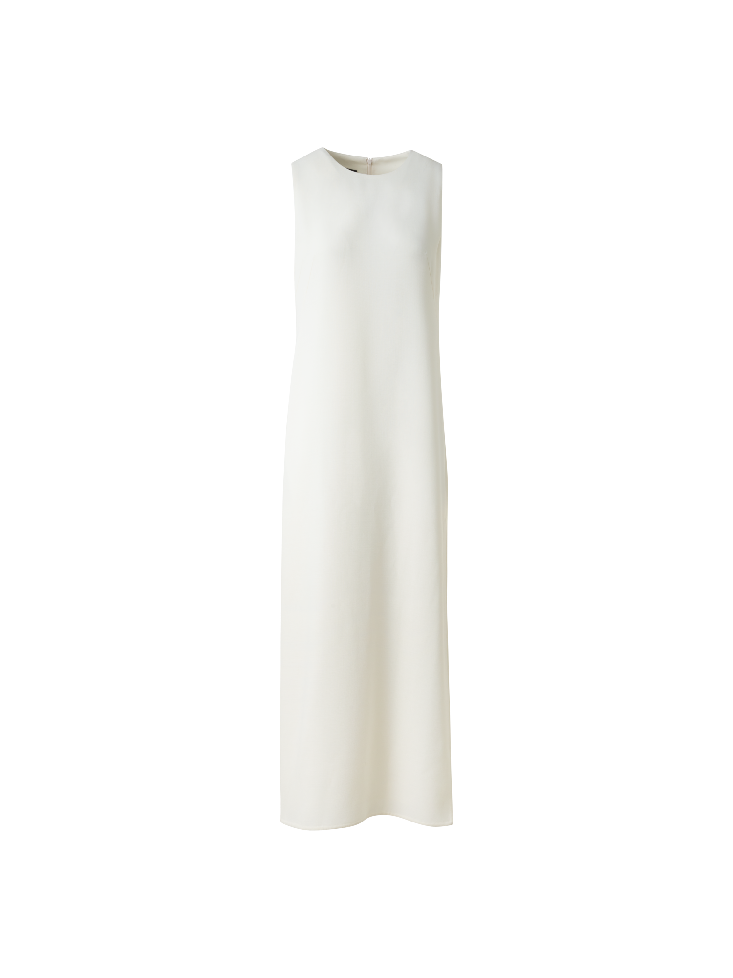 Designer Straight Midi Dress in Wool Double-Face - ecru - white
