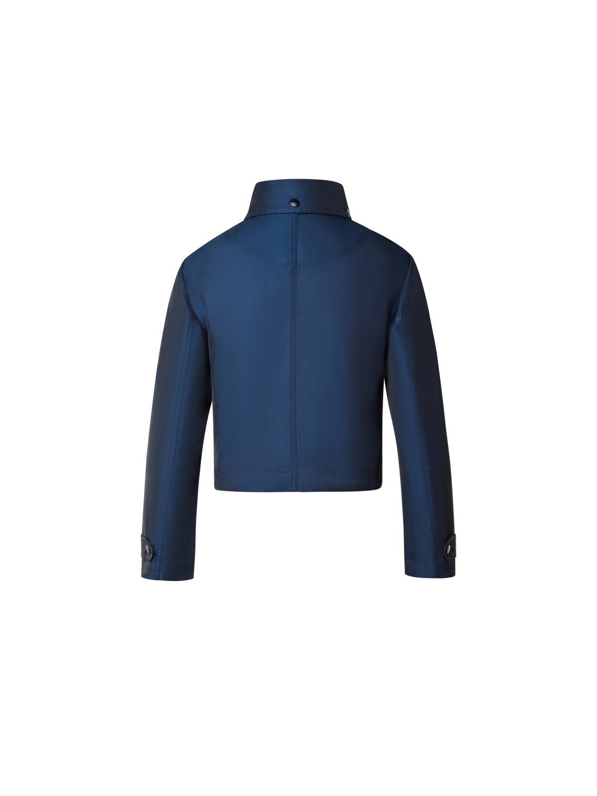 Designer Short Water Repellent Jacket with Hidden Hood - navy - blue