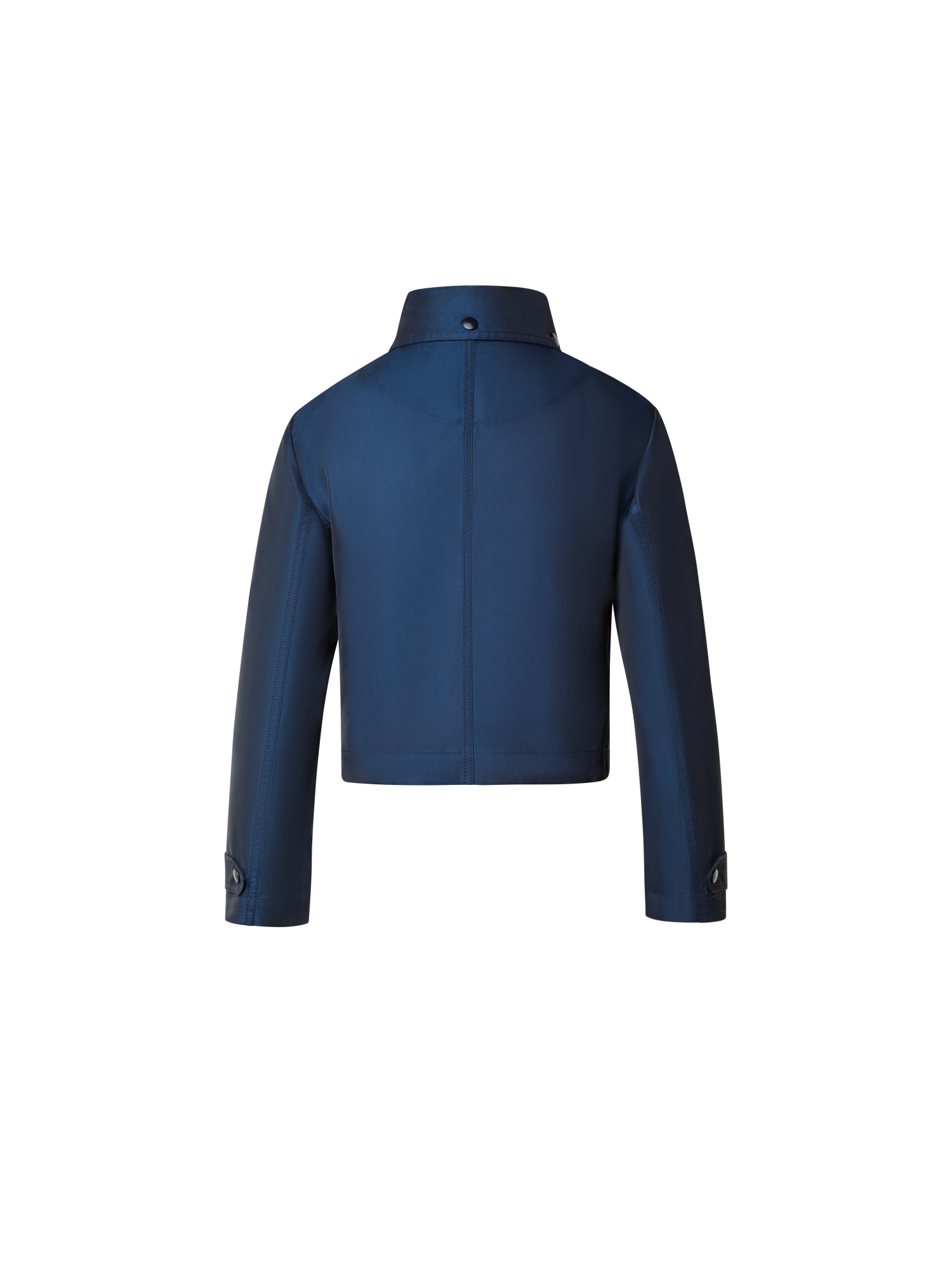 Designer Short Water Repellent Jacket with Hidden Hood - navy - blue