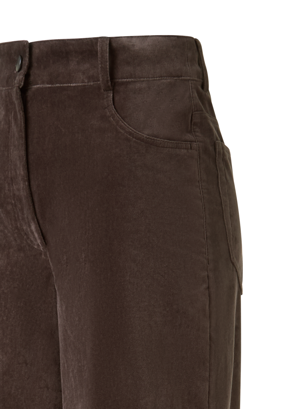 Designer Wide Cotton Velvet Pants - neutral - brown