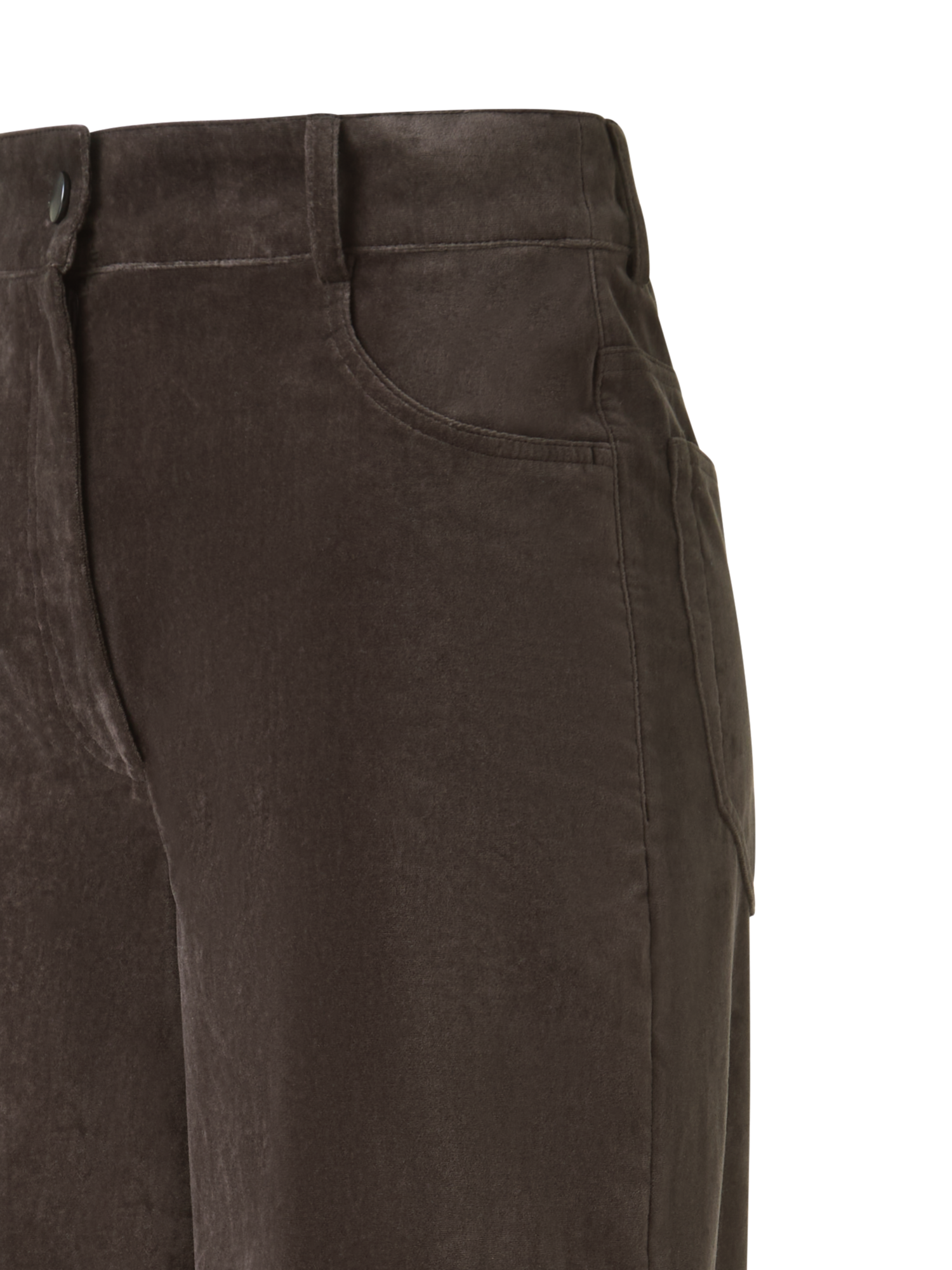 Designer Wide Cotton Velvet Pants - neutral - brown