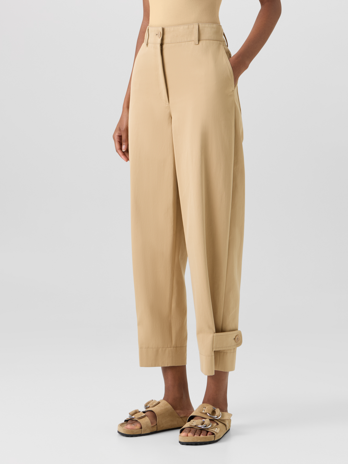 Designer Fraser Pants in Cotton Gabardine - beige #editorial