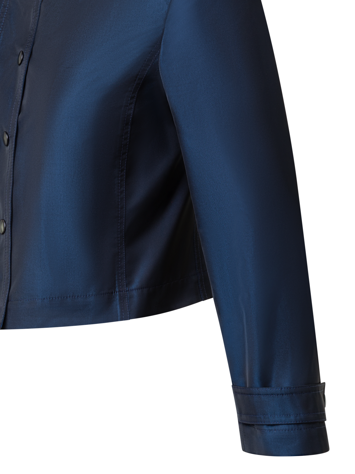 Designer Short Water Repellent Jacket with Hidden Hood - navy - blue