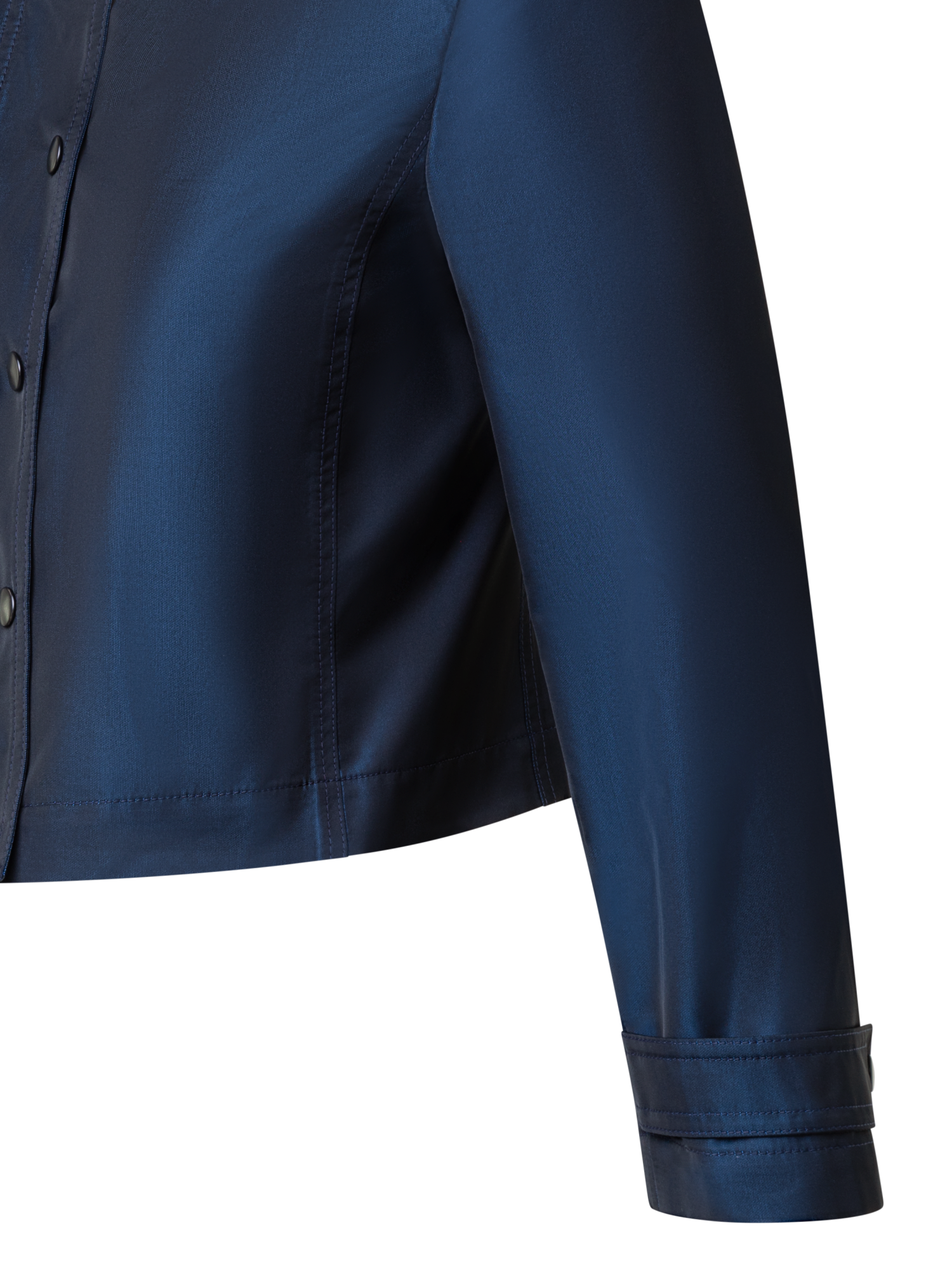 Designer Short Water Repellent Jacket with Hidden Hood - navy - blue