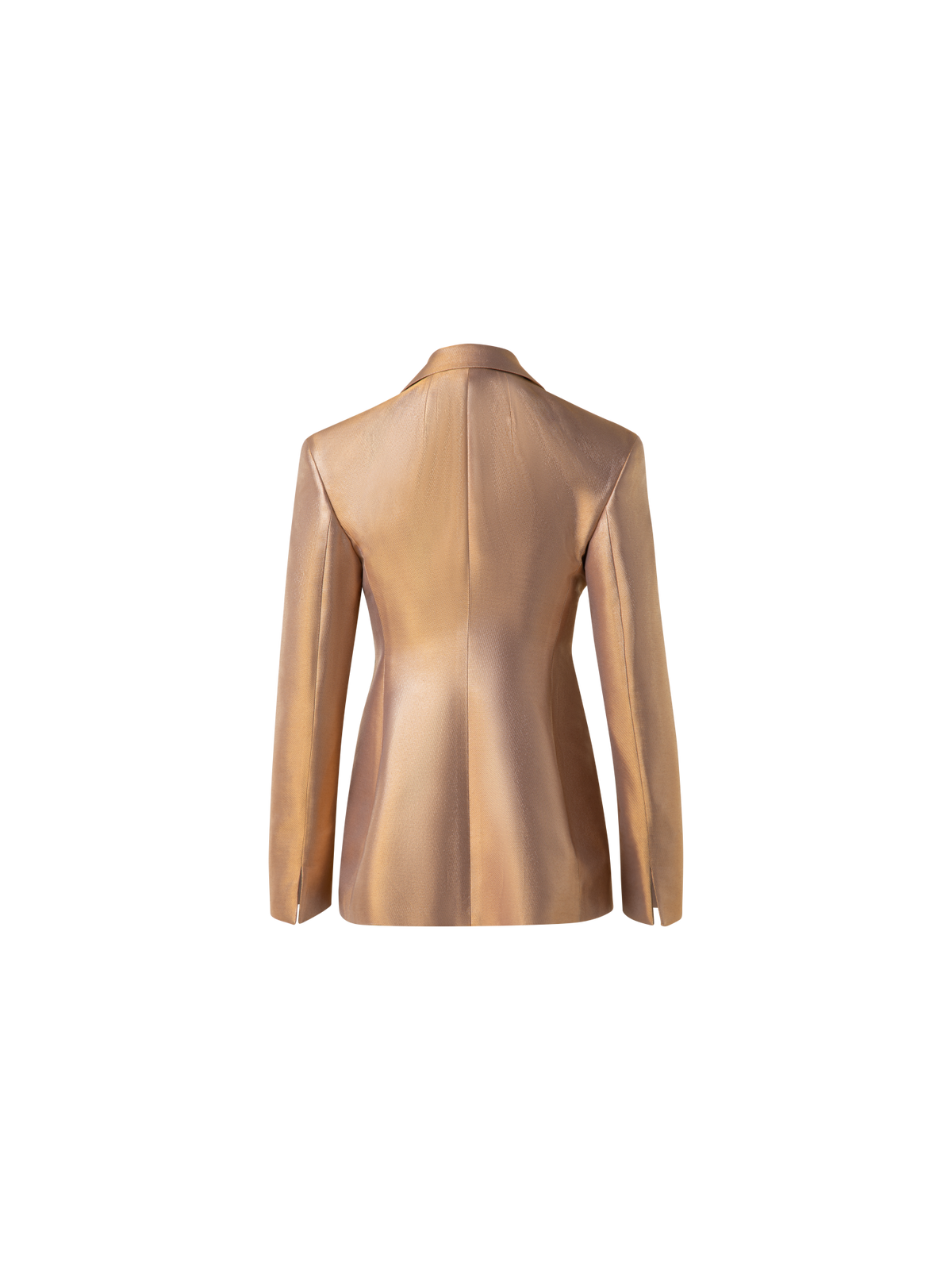 Designer Fitted Single Breasted Jacket in Golden Lurex - gold