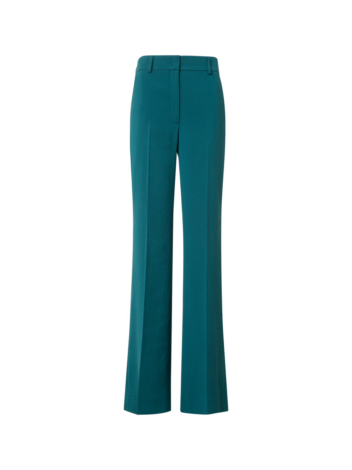 Designer Wide Structured Cotton Double-Face Pants - green