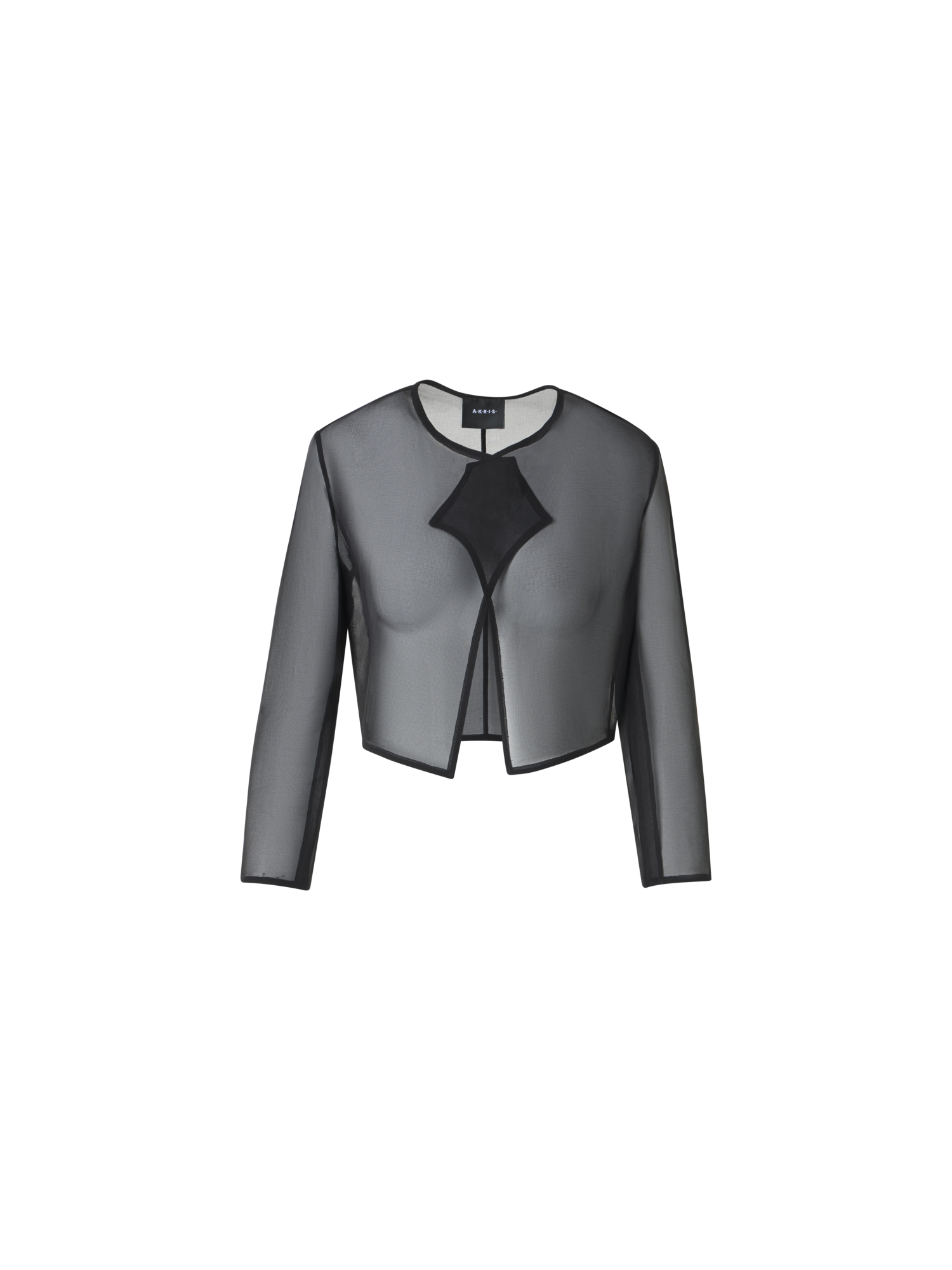 Designer Silk Organza Short Bolero - black