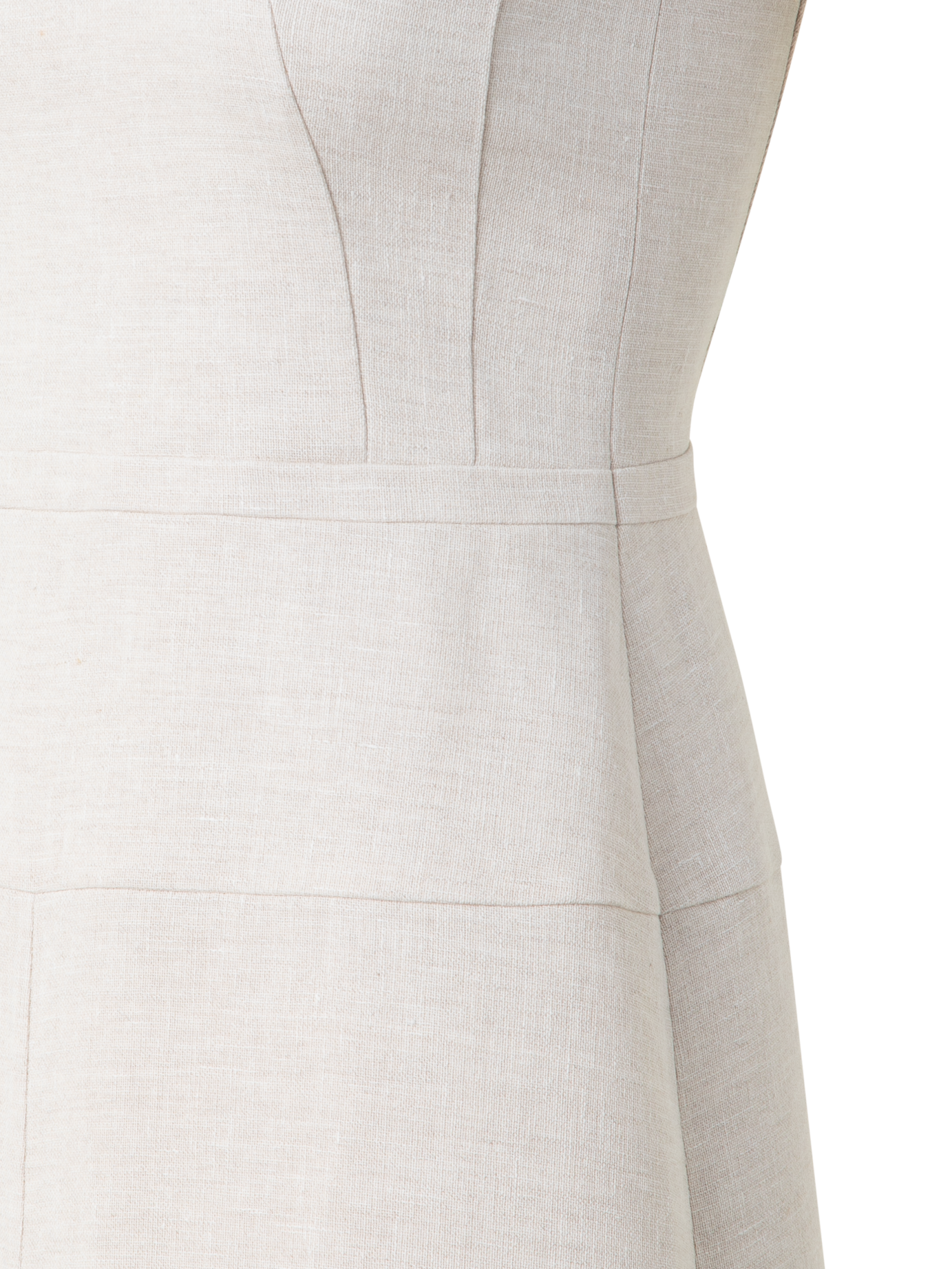 Designer A-Line Sheath Dress in Linen Double-Face - neutral - pastel - beige