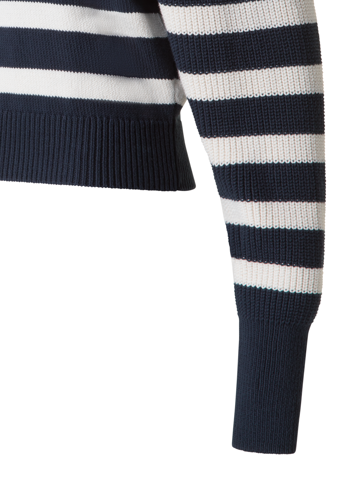 Designer Striped Marine Style Sweater with Sailor Collar - navy - blue - multicolor