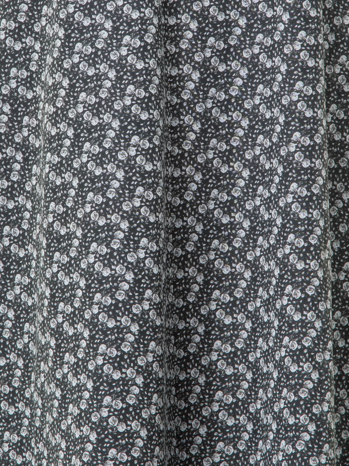 Designer Cotton Midi Skirt with Mini Anemone Print - black - neutral - grey - multicolor