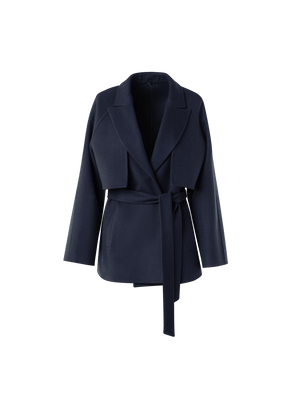Designer Short Duo Coat - Cashmere Vest and Bolero - neutral - navy - blue