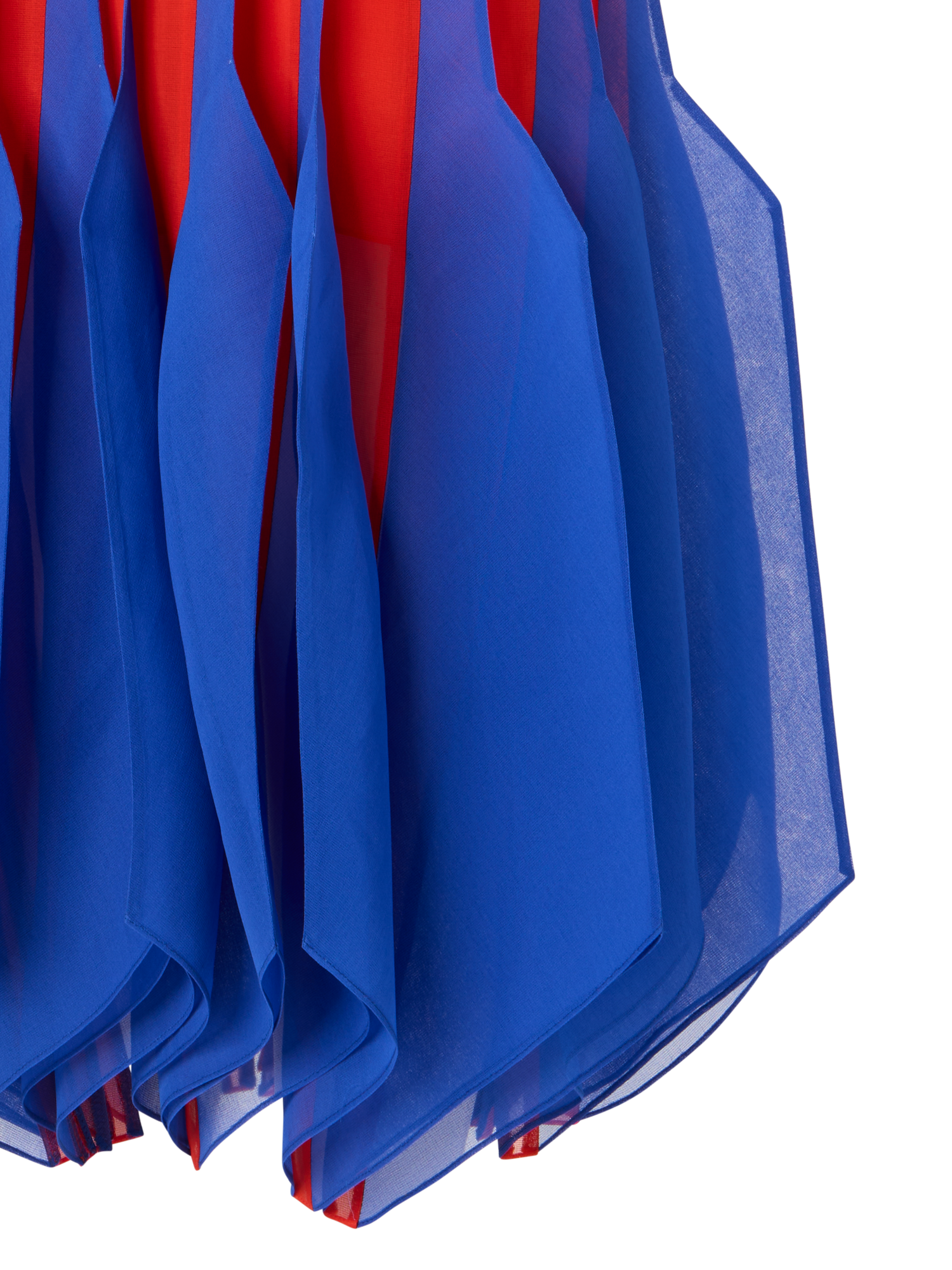 Designer Silk Midi Dress with High Plains Insets - multicolor - red