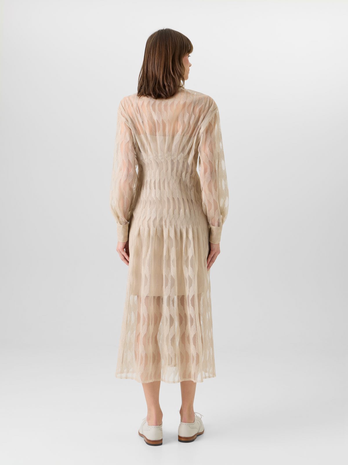 Designer High Plains Midi Shirt Dress - beige #editorial