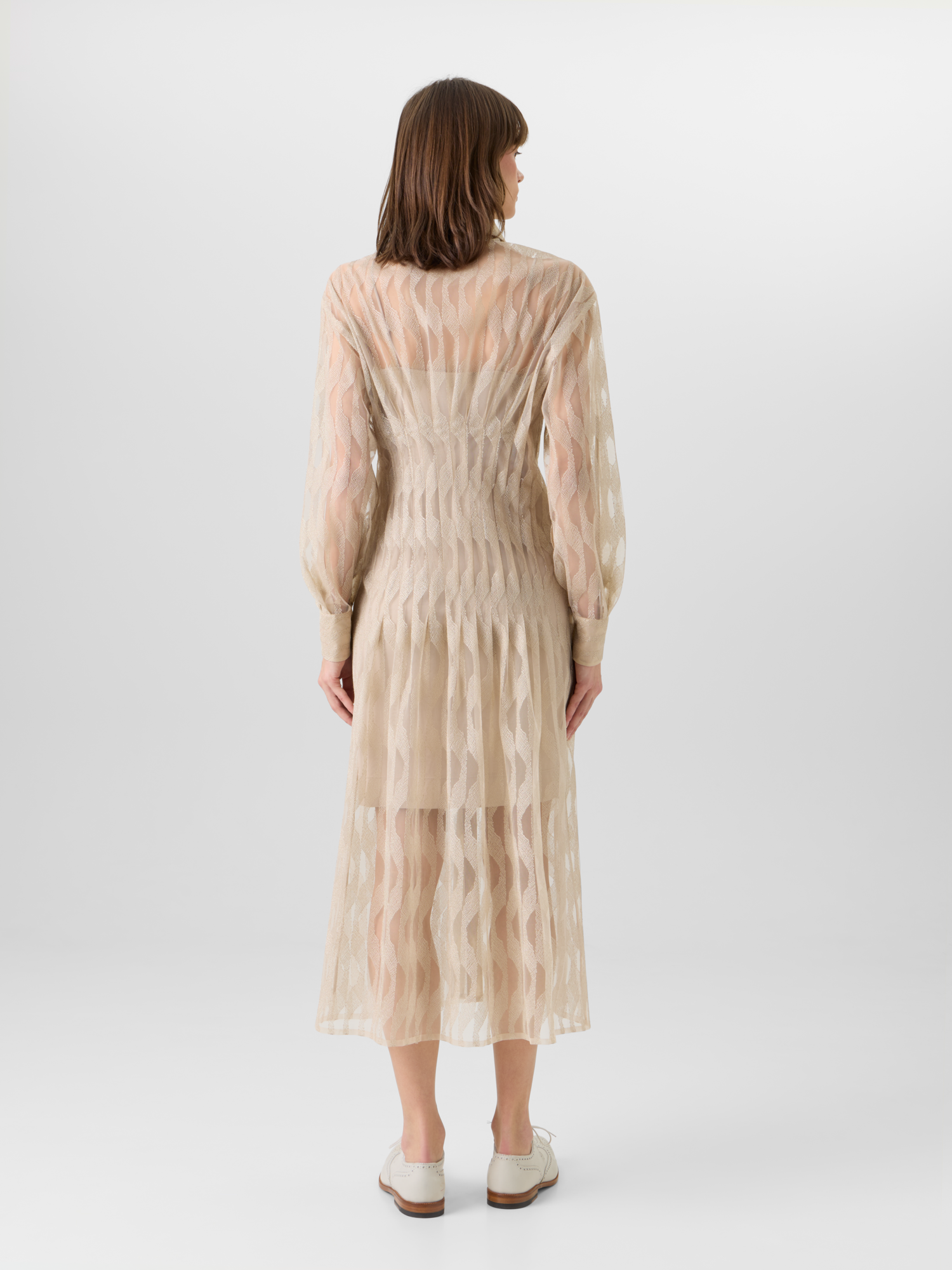 Designer High Plains Midi Shirt Dress - beige 