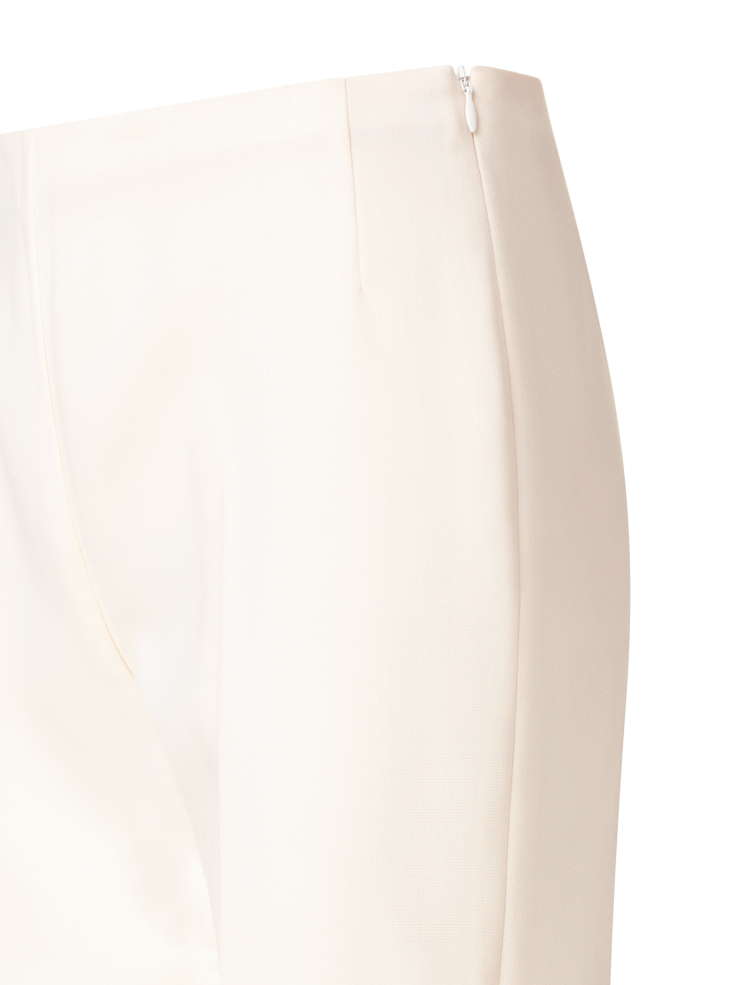 Designer Straight Wool Double-Face Pants - ecru - white